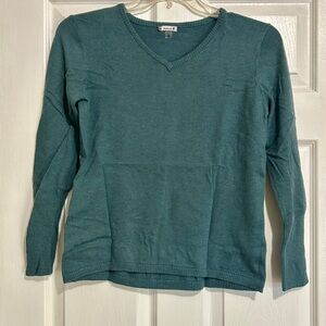 Smartwool Women's V-Neck Sweater in Teal